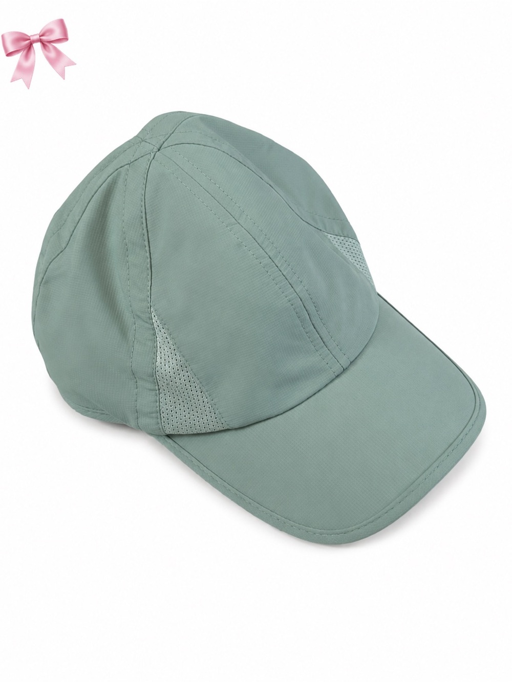 Ponyflo Ponytail Baseball Cap Sage Green Athletic Running Hat Adjustable NWOT